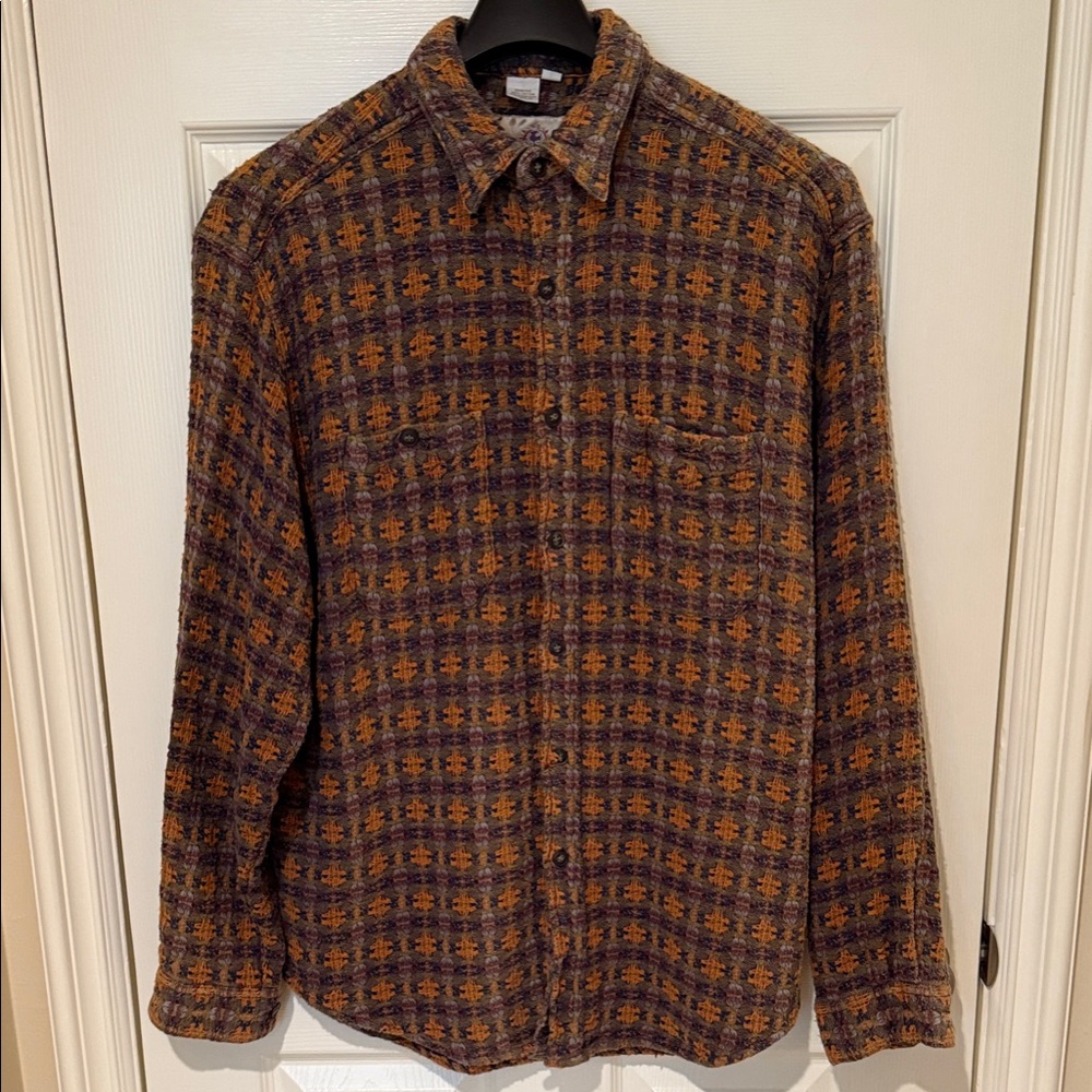 The Territory Ahead Multicolor Textured Button Up Collared Shirt